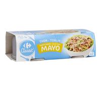 Repas rapide et savoureux avec CARREFOUR CLASSIC' Miettes de Thon à la Sauce Mayonnaise et Légumes, format familial 2x135g - Lot de 4