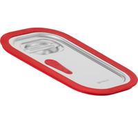 Repas Récipients GN Couvercle avec bord en silicone pour GN 1/4, Acier inoxydable Couvercle pour récipient gastronomique