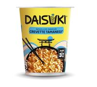 Repas savoureux prêt en 3 minutes - DAISUKI Nouilles Instantanées saveur crevette tamanegi, format 60g - Lot de 4