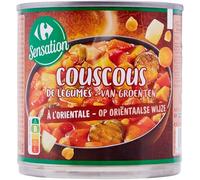 Repas végétarien prêt en quelques minutes avec CARREFOUR SENSATION Couscous de légumes à l'orientale, Boîte de 400g - Lot de 4