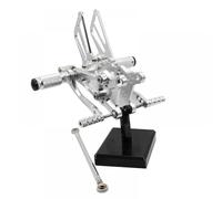 Repatible Pédale à pied arrière réglable CNC Compatible avec CBR600 CBR 600 F4I 2001 2002 2003 2004 2005 2006 2007 Motorcycle en aluminium(Silver)