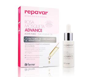 Repavar - Huile de Rose Musquée Pure - Avec 2 Facteurs de Croissance - Traitement Cosmétique Intensif à Double Pouvoir Réparateur - Format Compte-gouttes - 15 ml