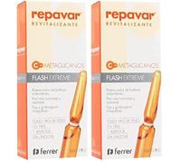 Repavar Revitalisant - Sérum à base de Métaglycanes Flash Extreme - Effet Tenseur Immédiat - à la Vitamine C - Peau Éclatante et Lumineuse - Fixe le Maquillage - 1 Ampoules de 1 ml (Lot de 2)