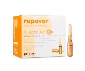 Repavar Revitalisant - Soin Actif à la Vitamine C pour le Visage - Prévient le Vieillissement - Traitement Intensif Raffermissant et Revitalisant - 20 ampoules de 1 ml