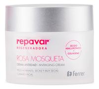 Repavar - Crème Hydratante pour le Visage - Rose Musquée, Acide Hyaluronique et Collagène - Enrichie en Vitamine E et Beurre de Karité - Régénère la Peau et Retarde les Signes de l'Âge - 50 ml