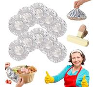 Repeatable Aluminum Foil Film Insulation Cover, Reusable Aluminum Foil Food Covers, Kitchen Fresh-Keeping Insulation Film, Adjustable Fresh-Keeping Elastic Bowl Lids Couvercle de récipient (20 Pcs)