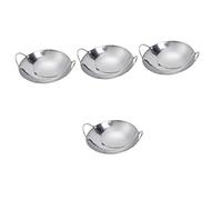 Répédiction en acier inoxydable Pot de cuisson Hot Pot à cuisson maison Pot de cuisine non bâton Sticket Chinese Cook ustendies Paella Parel Small Pot for Cooking Metal Stock Pot Mini / Silver * 4pcs