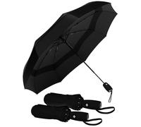 Repel Umbrella Parapluie Pliant Résistant au Vent - Ouverture Automatique Facile - Parapluie Compact et Durable, Armature en Fibre de Verre Solide, Dôme Imperméable (lot de 2)