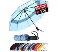 Repel Umbrella Parapluie Pliant Résistant au Vent - Ouverture Automatique Facile - Parapluie Compact et Durable, Armature en Fibre de Verre Solide, Dôme Imperméable - Tient dans un Sac à dos ou à Main