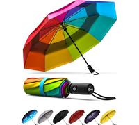 Repel Umbrella Parapluie Pliant Résistant au Vent - Ouverture Automatique Facile - Parapluie Compact et Durable, Armature en Fibre de Verre Solide, Dôme Imperméable - Tient dans un Sac à dos ou à Main