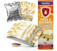Repellion ® Piège à cafards et pièges à cafards - Lot de 12 pièges adhésifs contre les rayures de cuisine - Piège à insectes très efficace pour l'intérieur - Sans toxique et sans odeur pour lutter