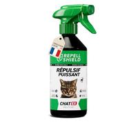 RepellShield® Répulsif Chat Extérieur & Intérieur -500ml- | Non tachant, à base de plantes, anti-griffures & marquage urinaire, protection durable pour textiles, canapé & jardin