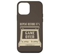 Repent Before It's Game Over - Retro Arcade Game Christian Coque pour iPhone 12 Mini