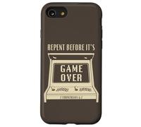 Repent Before It's Game Over - Retro Arcade Game Christian Coque pour iPhone SE (2020) / 7/8