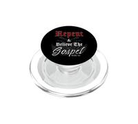 Repent & Believe The Gospel Motorcycle Christian Faith Biker PopSockets PopGrip pour MagSafe