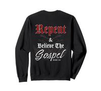 Repent & Believe The Gospel Motorcycle Christian Faith Biker Sweatshirt