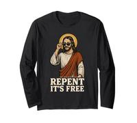 Repentez-Vous, C'est Gratuit, Cool Jesus, Foi chrétienne drôle Manche Longue