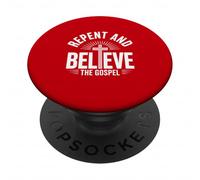 Repentez-Vous et Croyez l'Évangile Foi chrétienne PopSockets PopGrip Adhésif