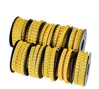 Repere Fil Electrique 10 rouleaux de marqueurs câble numéro Tube EC 1/2.5/4/6 carré 0 à 9 fils étiquette tuyau réseau ligne manchon Concave antidérapant PVC isolation pour Direction(1 Square)