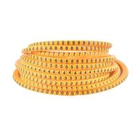Repere fil electrique 500 pièces EC-0/1/2/3 marqueur de fil de câble 0 à 9 for la taille de câble 1.5/2.5/4.0/6.0 mm² marqueurs de câble de tube de numéro coloré marquage d'étiquette(EC-0(500PCS)yello