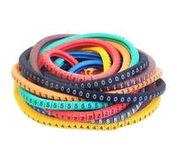 Repere fil electrique Étiquette de marqueur de câble EC-0 5000 pièces, marqueur de fil numéro 0 à 9, gestion des câbles, isolation de fil coloré, manchons d'organisation de fil en PVC(EC-2-3000pcs-col