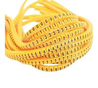 Repere Fil Electrique Marqueur de câble en PVC EC-0 EC-1, numéro marqueur fil 0 à 9, taille 1.5 mm², marqueurs couleur jaune, d'isolation Pour Marqueurs De Câble(EC-1-yellow-0-9)