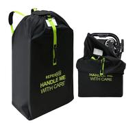 reperkid Grand Sac de Voyage de qualité supérieure pour Poussette d'avion - 119,4 x 61 x 38,1 cm (H x l x P) pour Grandes poussettes Simple/Double/Jogging, Durable, résistant à l'eau., Noir/Vert,