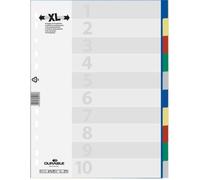 Répertoire 10 onglets extra-large A4 vertical Durable - bigarré, plastique, 10 registres