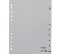 Répertoire à chiffres, PP, 1 - 10, gris, DIN A4 pleine couverture, 215/230 x 297 mm, 10 feuilles