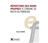 Répertoire Des Noms Propres À L'origine Des Mots Du Français
