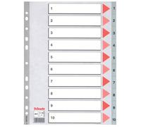 Répertoire en plastiqueA4 1-10, PP, 10 feuilles, gris