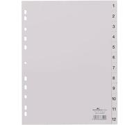 DURABLE Répertoire 6512 – DIN A4 plastique gris, 12 onglets imprimés (651210)