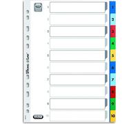 Répertoire plastique Oxford chiffres 1-10 DIN A4 couleur 10 pièces