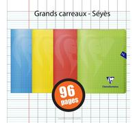 Répertoire Polypro Mimesys Polypro 170x220 96p Grands Carreaux Seyes Assortiment Clairefontaine