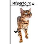 Répertoire téléphonique alphabétique: Carnet d'adresses avec sommaire, A à Z | Caractères gras pour plus de visibilité et de facilité | Format A5, carnet pratique | Bengal Chat | 728 entrées