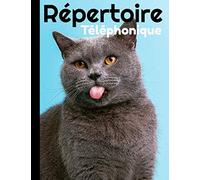 Répertoire Téléphonique: Carnet d'adresses avec sommaire, A à Z | Format A4, carnet grand format | Caractères gras pour plus de visibilité et de facilité | Chat - British | 260 entrées