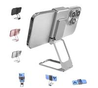 Repertoireof/Statusun New Upgraded Back Clip Type 360° Folding Bracket, Back Clip Foldable Phone Holder, for All Types Smartphones, Adjustable, Foldable (1 Pcs*Sliver)