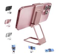 Repertoireof/Statusun New Upgraded Back Clip Type 360° Folding Bracket, Back Clip Foldable Phone Holder, for All Types Smartphones, Adjustable, Foldable (1 Pcs*Rose Gold)