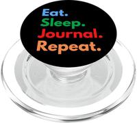 Répéter Le Journal Eat Sleep pour Les journalistes et Les Amateurs de Journal PopSockets PopGrip pour MagSafe