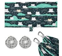 RéPéTer Les Chats Mignons Verts Hamac D'extéRieur Portable LéGer pour Camping Voyages Plage