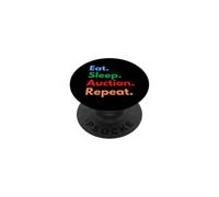 Répéter Les enchères Eat Sleep pour Les commissaires-priseurs et Les Amateurs d'enchères PopSockets PopGrip Adhésif