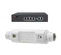 Répéteur de signal Ethernet - Extension PoE 10 x 2,2 x 2,5 cm, dispositif ABS haute efficacité, extension extérieure 48 V 10/100 Mbps avec protection IP66 | Amplificateur réseau fiable pour caméras de