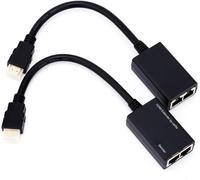 Répéteur D'Extension Hdmi 30M Par Cat5E, Émetteur + Récepteur, Tmds Ddc Sur Rj45 Adaptateur D'Extension De Balun Ethernet Lan Cat6 Cat6 Jusqu'À 1080P, Prend En Charge 3D, Noir[GBP6276798]