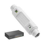 Répéteur d'extension PoE - Extension PoE, répéteur de Signal Ethernet extérieur étanche 48 V 10/100 Mbps | 3,94 x 0,87 x 0,99 Pouces Accessoires réseau : amplificateur PoE, Plug and Play pour caméras