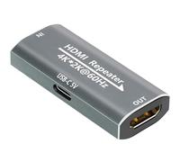 Répéteur HDMI 4K 60 Hz HDMI 2.0 Amplificateur de Signal Amplificateur avec Alimentation requise pour TV/ordinateur portable/PS4/DVD, Plug & Play