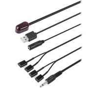 Répéteur infrarouge pour extension de télécommande avec 1 récepteur, 4 émetteurs et câble USB, système IR pour amplificateur, décodeur de câble, satellite, récepteur TV, CD, DVD, lecteur