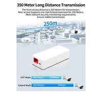 Répéteur POE 2 ports 10/100 Mbps, extension 1 à 2 PoE avec IEEE802.3Af/At Plug&Play 48 V pour commutateur PoE, NVR, caméra IP, point d'accès