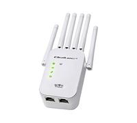 Répéteur WiFi 57067 IEC C8 mâle, prise RJ45 x2 blanc 300Mbps QOLTEC