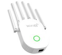 Répéteur WiFi 6 Puissant AX1600Mbps, Amplificateur de Signal WiFi Longue Portée 5G et 2.4G Double Bande WiFi Extender avec 6 Antennes de Haut Gain,Rj45 Port LAN,Extenseur de WiFi pour la Maison