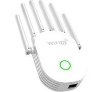 Répéteur WiFi 6 Puissant AX1800Mbps, Amplificateur de Signal WiFi Longue Portée 5G et 2.4G Double Bande WiFi Extender avec 6 Antennes de Haut Gain,Rj45 Port LAN,Extenseur de WiFi pour la Maison